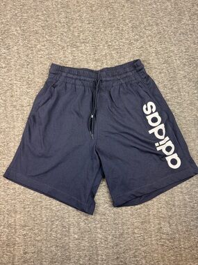 adidas Navy Athletic Shorts with Side Logo